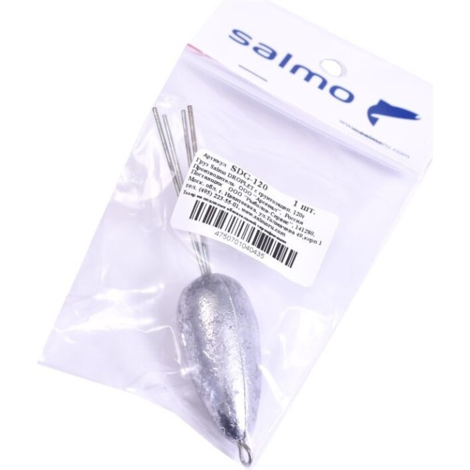 Груз SALMO Droplet с грунтозацепом 120г