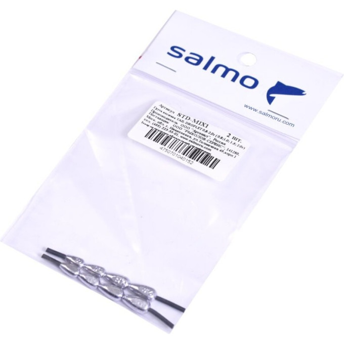 Груза косичка SALMO Tail Droplet MIX1 0.8-2.0г (0.8;1.0; 1.5; 2.0г)