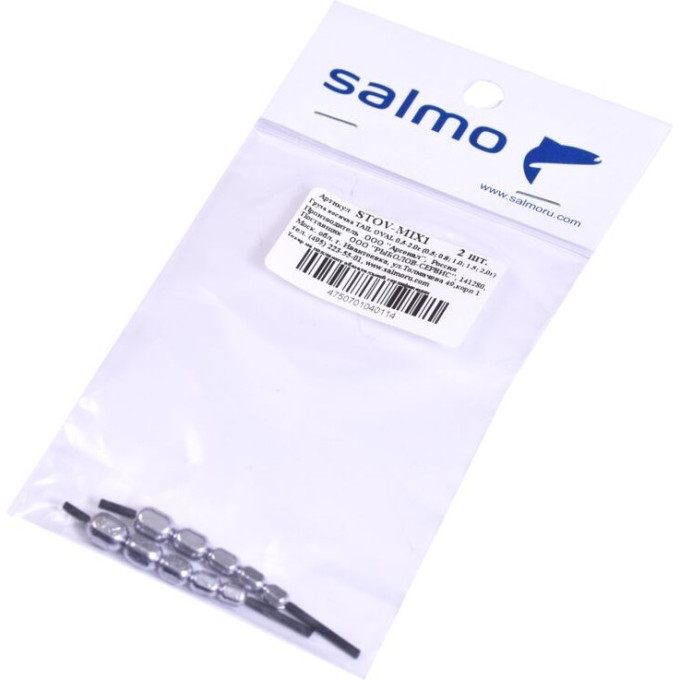 Груза косичка SALMO Tail Oval MIX1 0.5-2.0г (0.5; 0.8; 1.0; 1.5; 2,0г) 2Шт