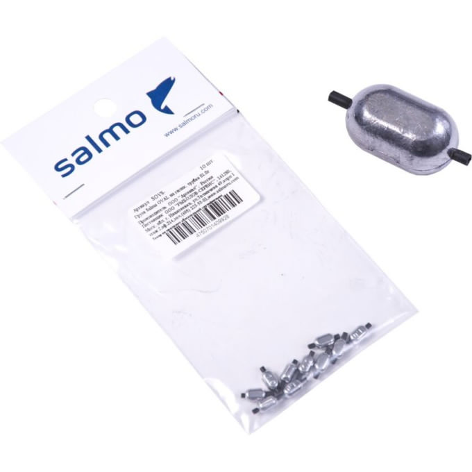 Груза SALMO Oval на силиконовой трубке 00.7г 10шт