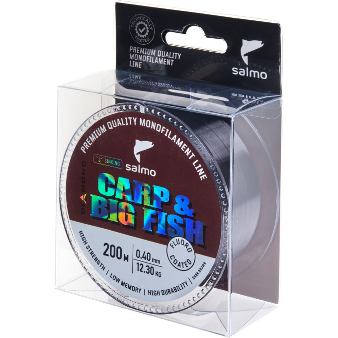 Леска монофильная SALMO DIAMOND CARP & BIG FISH FLUORO COATED Dark Brown 200/040
