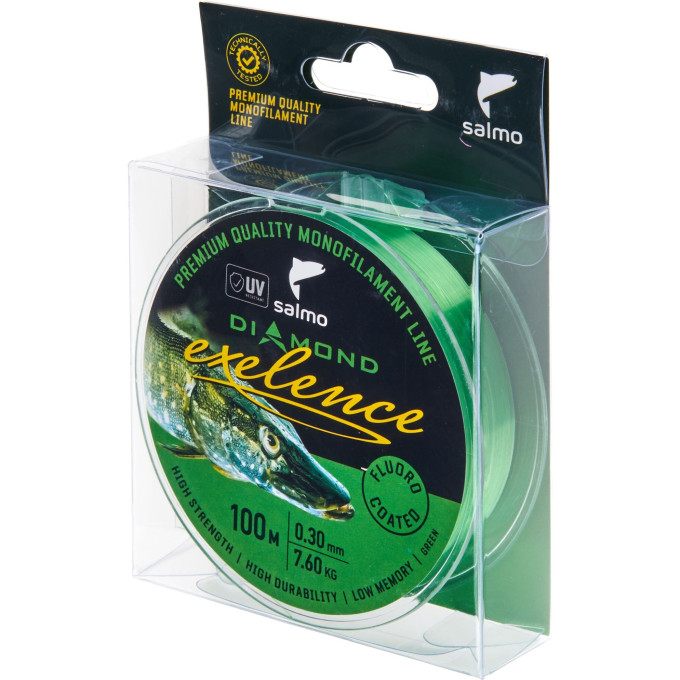 Леска монофильная SALMO DIAMOND EXELENCE FLUORO COATED Green 100/030