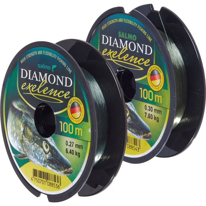 Набор лесок монофильных SALMO DIAMOND EXELENCE ЛИНЬ/КАРП/КРУПНАЯ РЫБА 2шт
