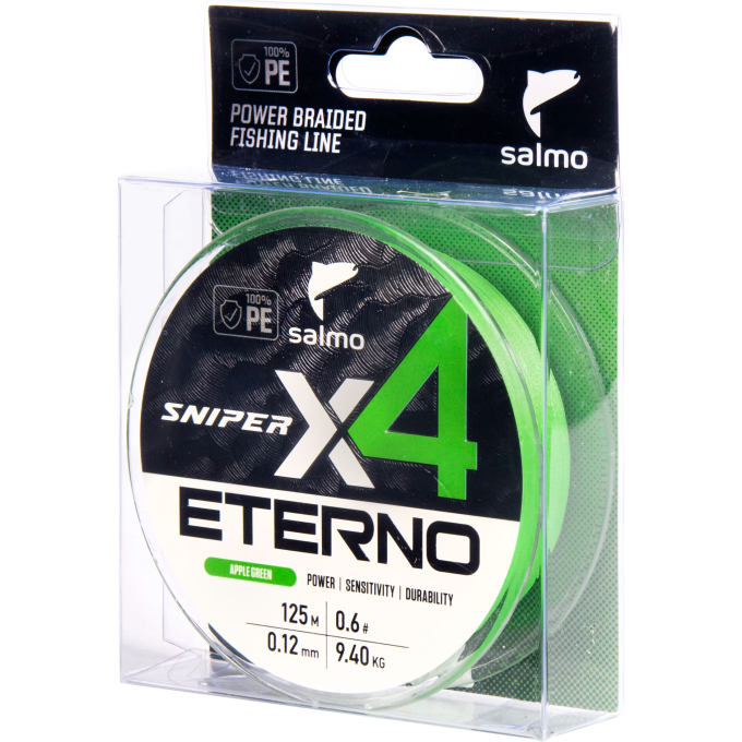 Шнур плетёный SALMO SNIPER х4 ETERNO BRAID Apple Green 125/012