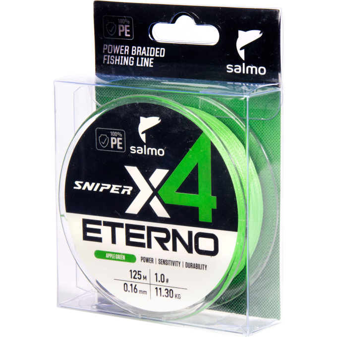 Шнур плетёный SALMO SNIPER х4 ETERNO BRAID Apple Green 125/016