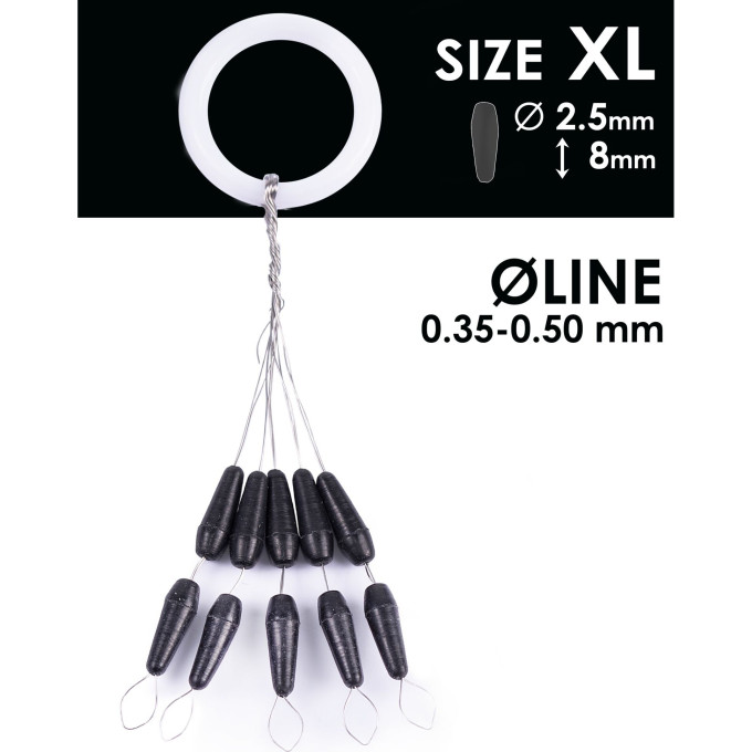 Стопоры резиновые SALMO RUBBER CONE STOPS р.004XL 10шт.