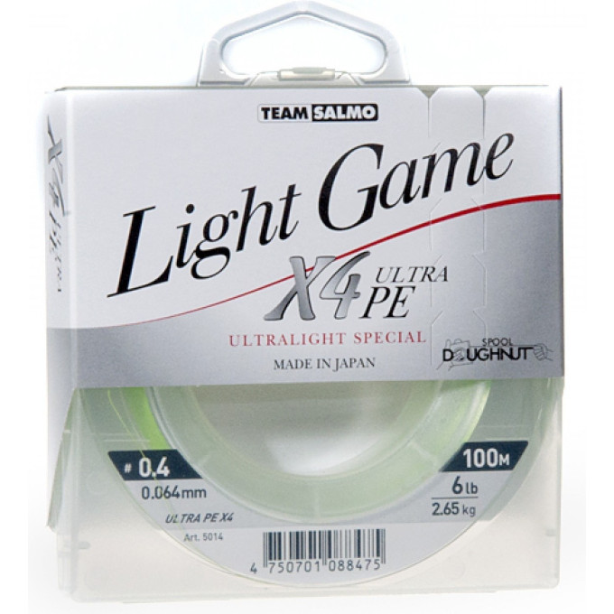 Леска плетёная Team SALMO Light Game Fine Green X4 100/005